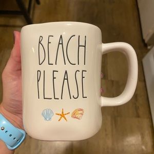 Rae Dunn Beach Please mug with shells